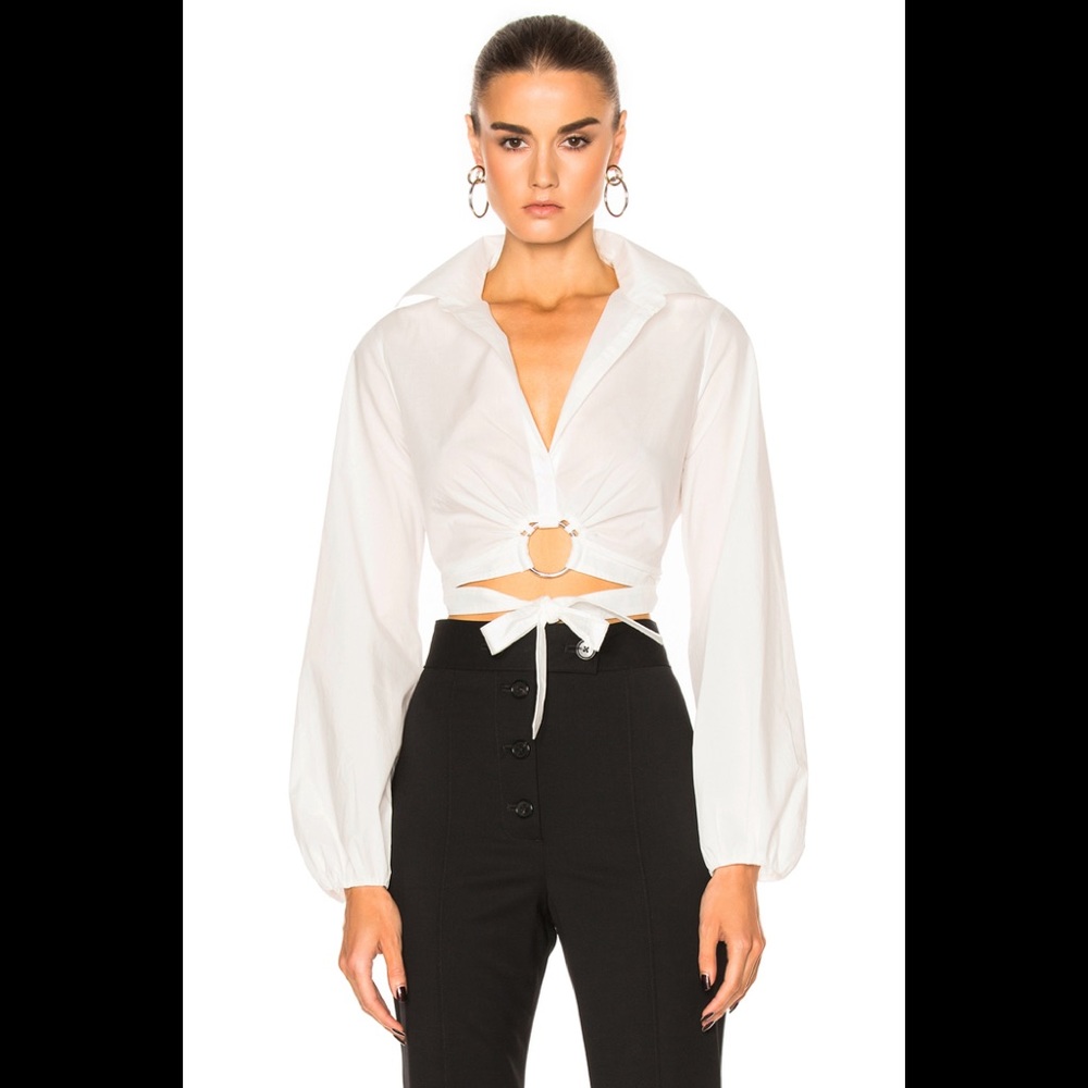 Cinq a sept trillian crop top white